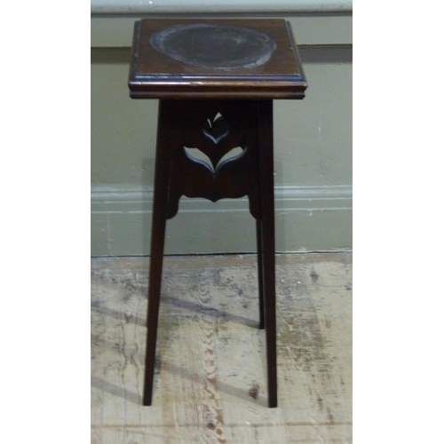 132 - A small carved mahogany plant stand, 67cm high