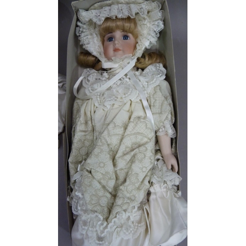 148 - A collection of modern porcelain headed dolls including Marie Antoinette and Princess Grace of Monac... 