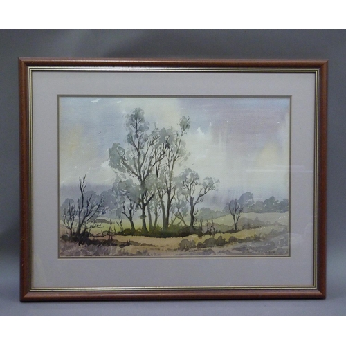 374 - Duncan Russell - wooded landscape, watercolour, signed in pencil and dated 1978 lower right, 37cm x ... 