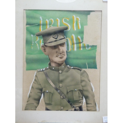 101 - ARR PHILIP CASTLE (b.1942), Michael Collins, portrait of the Irish nationalist, airbrush print heigh... 