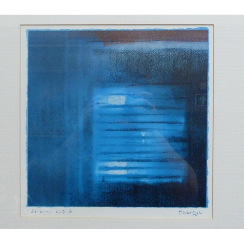 111 - ARR TIM HARBRIDGE (20th century), Shibumi Blue 5, screenprint, titled and signed to margin, 30cm x 3... 