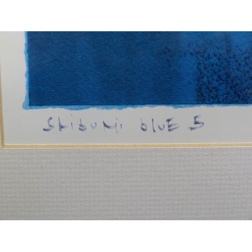 111 - ARR TIM HARBRIDGE (20th century), Shibumi Blue 5, screenprint, titled and signed to margin, 30cm x 3... 