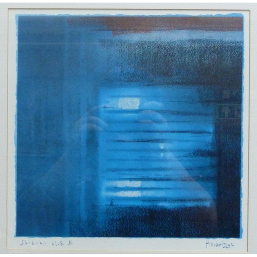 111 - ARR TIM HARBRIDGE (20th century), Shibumi Blue 5, screenprint, titled and signed to margin, 30cm x 3... 