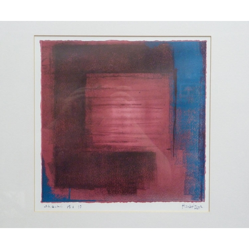 112 - ARR TIM HARBRIDGE (20th century), Shibumi Red 10, screenprint, titled and signed to margin, 30cm x 3... 