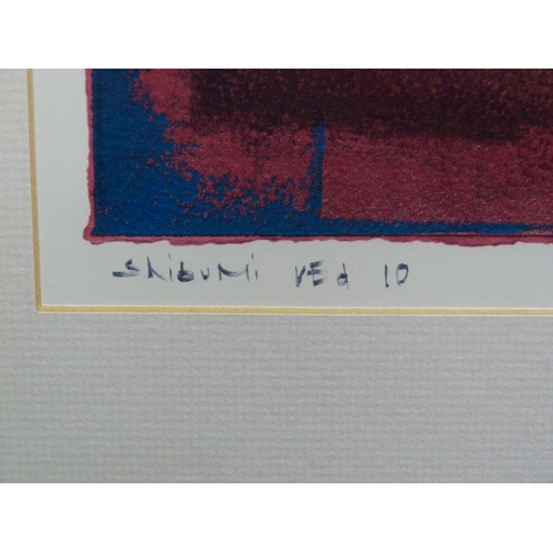 112 - ARR TIM HARBRIDGE (20th century), Shibumi Red 10, screenprint, titled and signed to margin, 30cm x 3... 