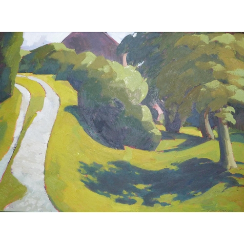 22 - ARR JOHN FINERAN (1935-2011), Orchard 1, The Orchard Belper, oil on canvas, signed to lower right, t... 