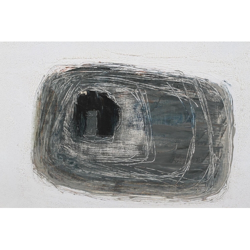 27 - ARR DRUIE BOWETT (1924 -1998), Nerja, abstract in brown and grey on white, oil on canvas, signed and... 