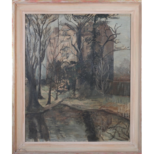 30 - ARR DRUIE BOWETT (1924-1998) House Through Winter Trees, oil on board, signed to lower left, 77cm x ... 