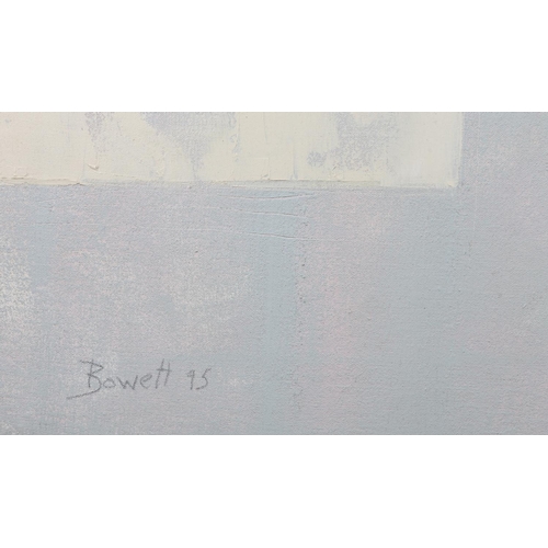 37 - ARR DRUIE BOWETT (1924-1998) Accent Perimeter: Quiescence, oil on canvas, signed and dated (19)95 to... 