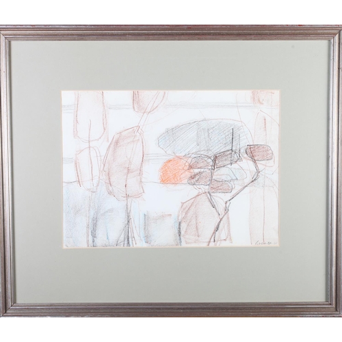 40 - ARR DRUIE BOWETT (1924-1998) Sun and Trees 1961, chalk drawing, signed and dated (19)61 to lower rig... 