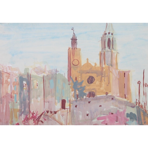 43 - ARR DRUIE BOWETT (1924-1998) Spain, townscapes, watercolour, initialled to lower left, 37cm x 24cm a... 