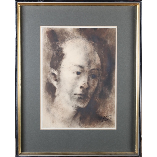 52 - ARR JEAN-GEORGES SIMON (Hungarian 1894-1968)Muselli The Poet, portrait, head and shoulders, charcoal... 