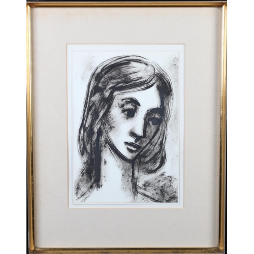 56 - ARR JEAN-GEORGES SIMON (Hungarian 1894-1968) Young Woman, portrait, head and shoulders, ink and char... 