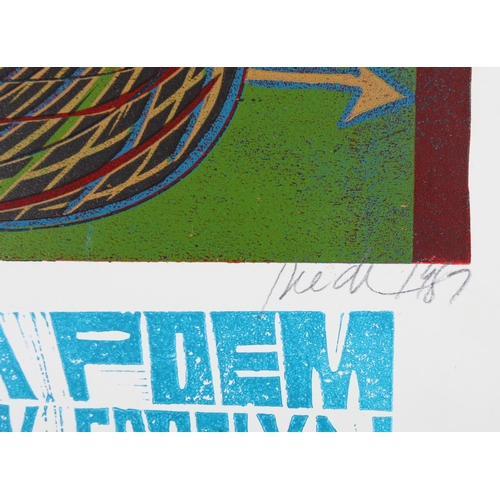 78 - ARR BY AND AFTER PAUL PETER PIECH (American 1920-1996)
Freedom: Once I was free like a bird.... lino... 