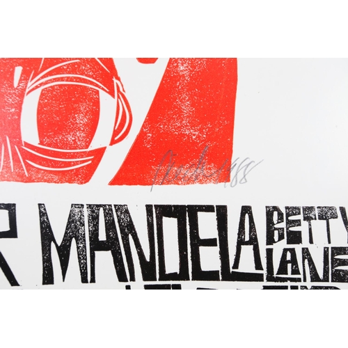 91 - ARR BY AND AFTER PAUL PETER PIECH (American 1920-1996) Victory for Mandela - Betty Lane, linocut, th... 