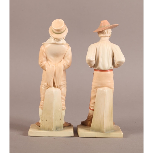 36 - A pair of Royal Worcester figures, modelled by James Hadley including The Yankee and The Irishman, b... 