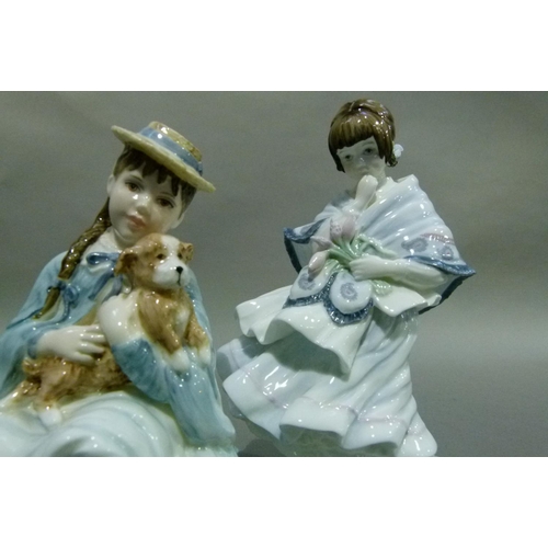 62 - Two Coalport china figures, Visiting Day inspired by the Hospital For Sick Children, with certificat... 