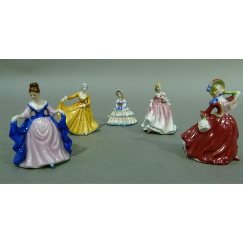 63 - Five Royal Doulton miniature ladies including Autumn, Daydreams, Sara, Kirsty and Nicola, all boxed