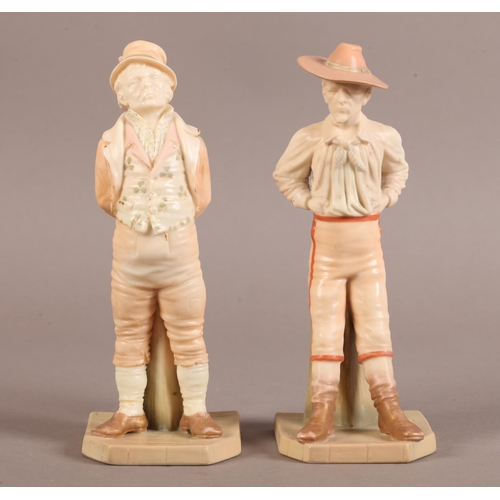 36 - A pair of Royal Worcester figures, modelled by James Hadley including The Yankee and The Irishman, b... 