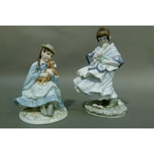 62 - Two Coalport china figures, Visiting Day inspired by the Hospital For Sick Children, with certificat... 