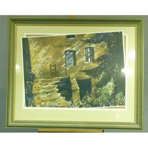 211 - E* Gregson, 20th century, cottage facade, watercolour, signed