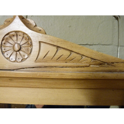 137 - A late Victorian dressing table, the mirror with carved architectural cornice supported on a pair of... 