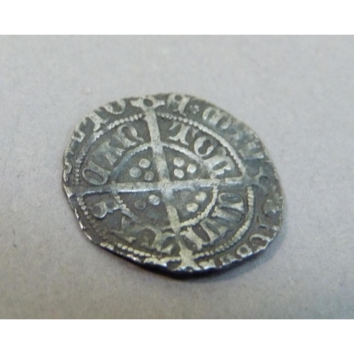 244 - Henry VII (1485-1509) Half Groat, Canterbury Mint, mm TUN, SPINK 2210