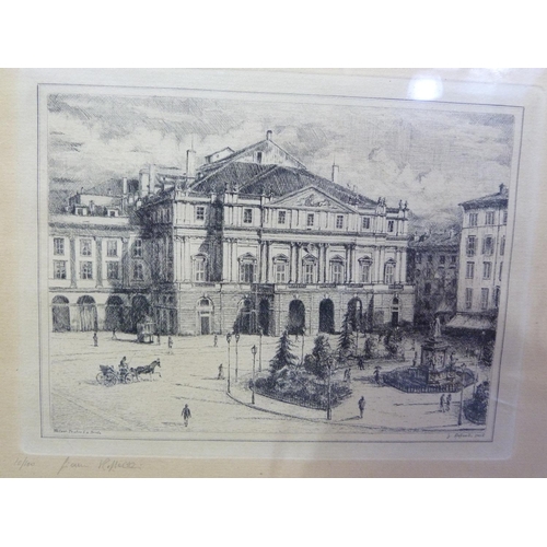 255 - By and after G Raffaelli Milano Teatro La Scala, signed in pencil to the margin, 10/100 with blind s... 