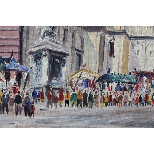 158 - Barnett, Cliff, 20th century, ARR, Italian street scene with market , oil on board, signed and dated... 