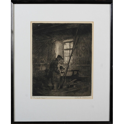 126B - BY AND AFTER HERBERT REEVE (1870 -?) The Farm Road, black and white etching, titled and signed in pe... 