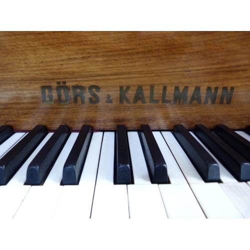 359 - A mahogany baby grand piano by Gors & Kallmann of Berlin, no*61433 stamped to the frame and no 60683... 