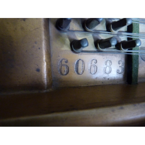 359 - A mahogany baby grand piano by Gors & Kallmann of Berlin, no*61433 stamped to the frame and no 60683... 