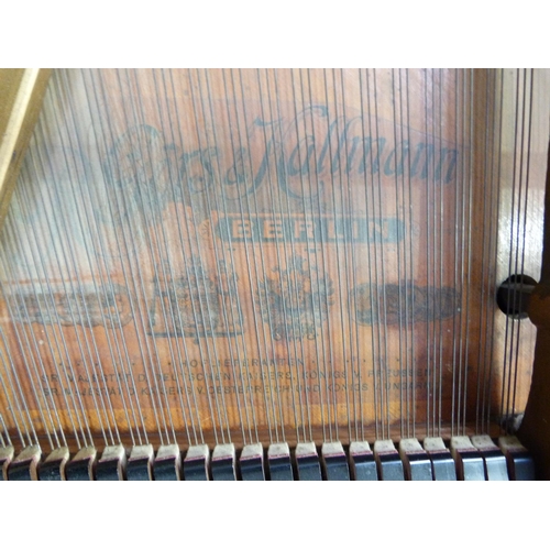 359 - A mahogany baby grand piano by Gors & Kallmann of Berlin, no*61433 stamped to the frame and no 60683... 