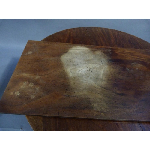 288 - A 19th century mahogany D end dining table on square tapered legs with leaf 195cm x 125cm