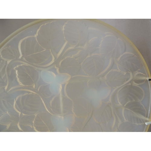 38 - An Arxere opalescent glass circular bowl, the reverse moulded in relief with leaves and hazelnuts, 2... 