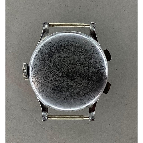 404 - A Tara Gentleman's Sport wristwatch, circa 1950 in chromed case lever movement with stop work, black... 