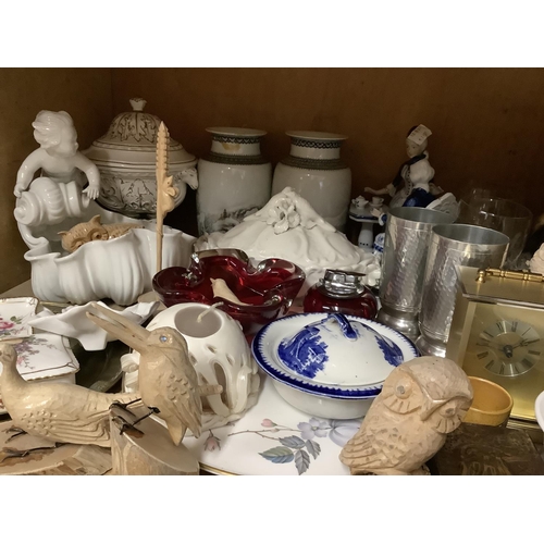 96 - A quantity of miscellaneous ceramics, glassware, etc. including Royal Crown Derby Derby Posies patte... 