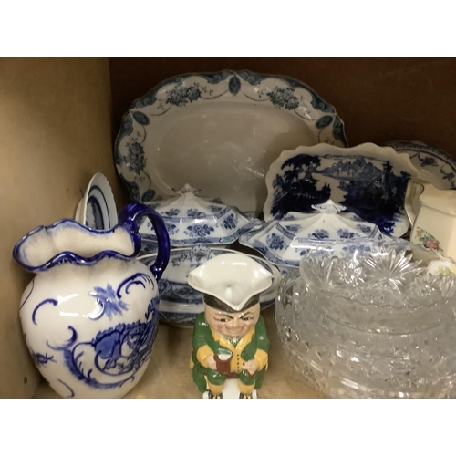 92 - A quantity of decorative ceramics and glassware to include Regency teaware, Victorian and Edwardian ... 