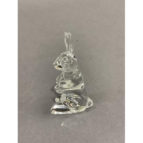 23 - A Waterford crystal rabbit with label, 9cm