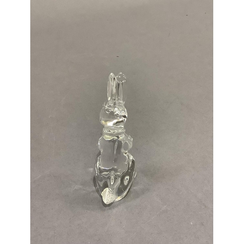 23 - A Waterford crystal rabbit with label, 9cm