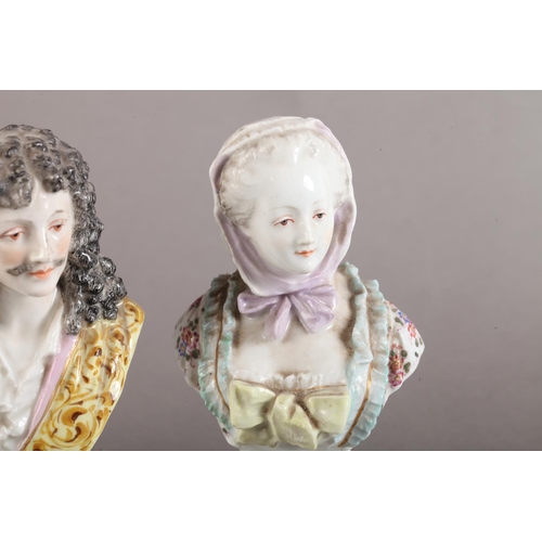 27 - A Set of three 19th century Samson porcelain busts of Madame Pompadour, Moliere and of Marie Stuart,... 