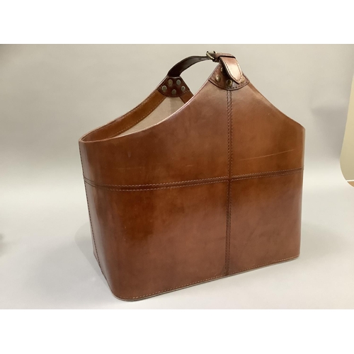 178 - A tan leather magazine bag