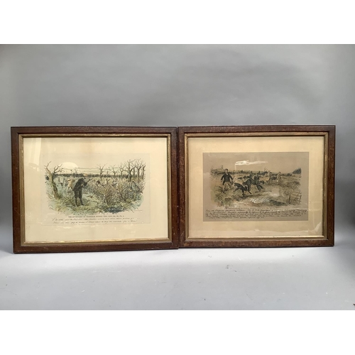 371 - After Mason, a pair of hunting scenes, colour lithographs by Vincent, Brooke Day and Son, The Advent... 