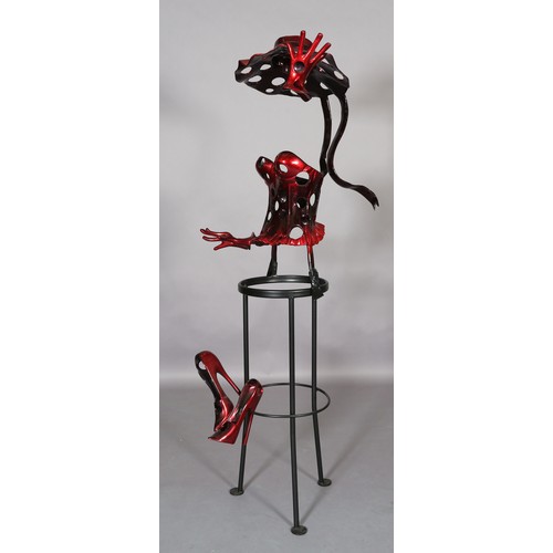 299 - ARR Michael Benn (1937-2017)
The Invisible Nude, a red and black enamel sculpture of a female form r... 