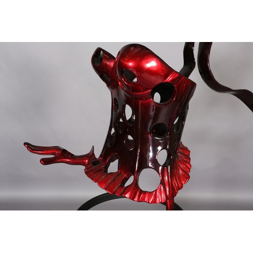 299 - ARR Michael Benn (1937-2017)
The Invisible Nude, a red and black enamel sculpture of a female form r... 