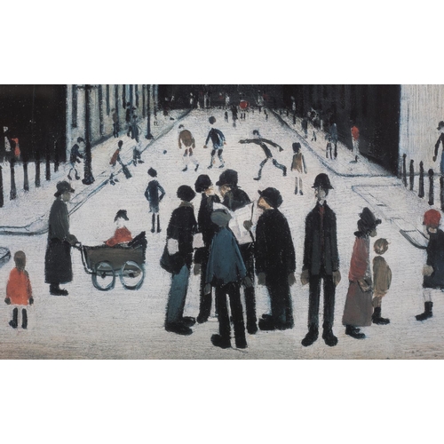 391 - After Laurence Stephen Lowry (1886-1976), street scene (Southport), colour reproduction, unsigned, 4... 