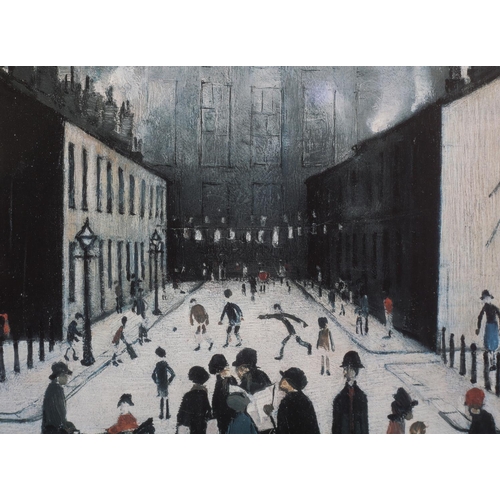 391 - After Laurence Stephen Lowry (1886-1976), street scene (Southport), colour reproduction, unsigned, 4... 