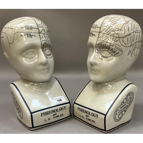 168 - A pair of reproduction phrenology heads