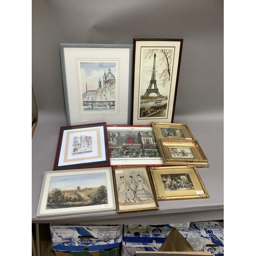 292 - A pair of 19th century Baxter prints, depicting emigration in hope of riches, a pair, gilt frames, t... 