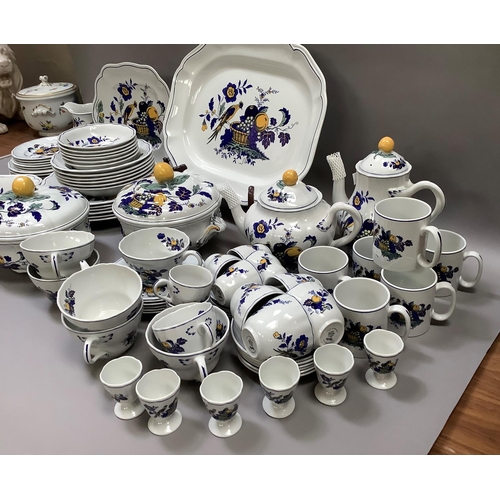 30 - A Spode dinner breakfast and tea service of Bluebird pattern, as new, comprising six breakfast cups ... 